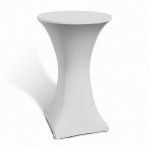 Pokrowiec stretch na stolik koktajlowy 70 cm biały