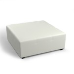 Pufa kwadratowa biała