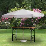 Wysoki stół składany z otworem na parasol