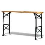 Wysoki stół składany z otworem na parasol